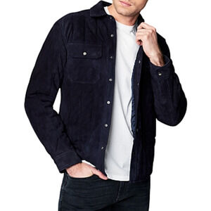 Blanknyc Suede Shirt Jacket True Blue Size XL